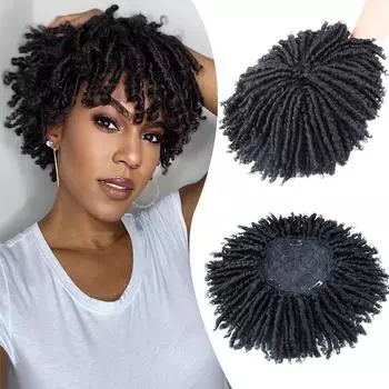 MISS WIG Синтетический дреды накладные волосы клипса в плетеных волосах накладной плетеный парик мягкий короткий кудрявый парик для женщин и мужчин 20cm