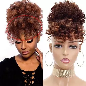 MISS WIG Синтетический матовый термостойкий вьющийся парик с короткой челкой и заколкой для волос Косплей парики для женщин