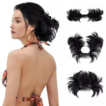 MISS WIG Синтетический Remanbo Грязный пучок для волос Прическа-гребень Наращивание булочек Регулируемый для женской одежды 30cm