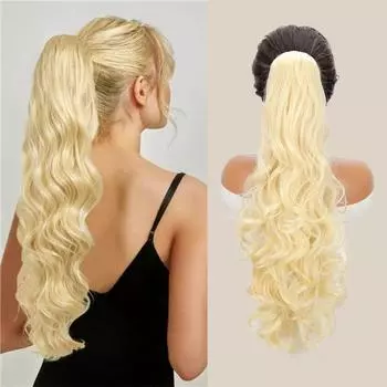 MISS WIG Synthetic Long Wavy Pony Tails Clip In Ponytail Hair Extensions Claw Ponytails Hair For Women Daily Use 65cm