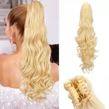 MISS WIG Synthetic Thick Drawstring Claw In Ponytail Extensions Long Wavy Ponytail Hairpiece For Women Daily Cosplay Party Wear 65cm