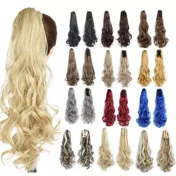 MISS WIG, термостойкие синтетические волосы «конский хвост», 22 дюйма, волнистые заколки в виде когтей, золотисто-черные наращивание волос, хвостик