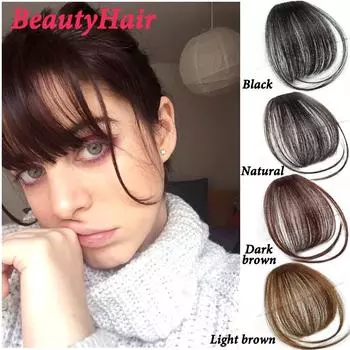 MISS WIG, женская короткая заколка для волос, челка, синтетическая накладная челка, заколка для наращивания волос для женщин чёрный