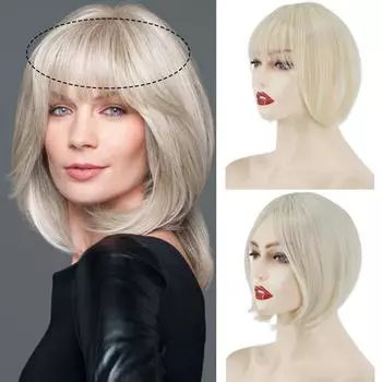 MISS WIG Женские короткие прямые парики из натуральных волос с клипсой на верхнюю часть головы, покрывающие выпадение волос и седые волосы. Женские натуральные волосы для наращивания волос.
