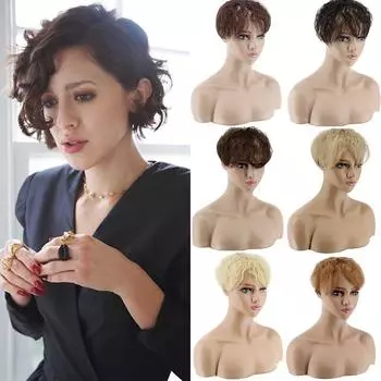 MISS WIG Женские накладные 3D воздушные волосы для наращивания, искусственная бахрома, натуральная заколка для волос на шиньонах, светло-коричневые высокотемпературные парики