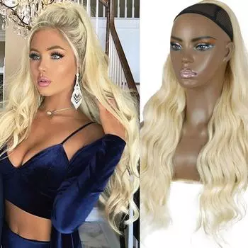 MISS WIG Женские натуральные волнистые длинные волосы для наращивания хвоста Синтетические хвостики на шнурке Черный блондин Шиньон Ежедневное использование