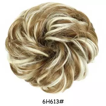 MISS WIG Женский беспорядочный шиньон в форме пончика, пучок для волос, эластичный шиньон из синтетического волокна, серый, черный, коричневый цвет
