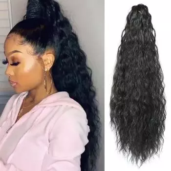 MISS WIG Женский Длинный Кукурузный Хвост Парик Синтетическое Волокно Зажим Коготь Наращивание Волос Кукурузный Вьющийся Длинный Хвост