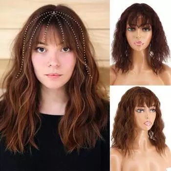 MISS WIG Женский короткий парик для наращивания волос с кукурузной завивкой, заколки для выпадения волос на макушке, парик из синтетического волокна, натуральный, для повседневного использования