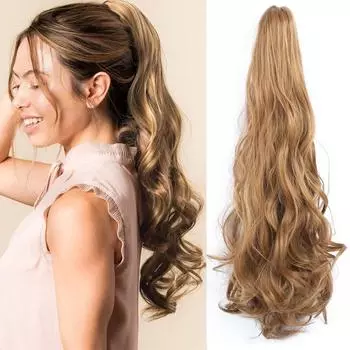 MISS WIG Женский синтетический натуральный парик Приподнятые волнистые вьющиеся волосы на зажиме для наращивания волос с хвостиком Наращивание волос Натуральный парик для наращивания