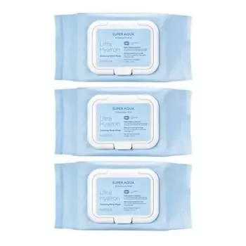 Missha (2 + 1) Очищающие салфетки Super Aqua Ultra Hyalon Water 30 листов, 3 шт.