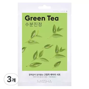 Missha Airy Adhesive Sheet Mask Green Tea, 1 упаковка, 3 шт.