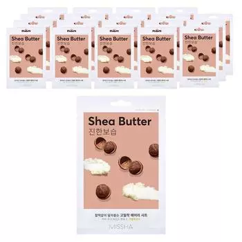 Missha Airy Adhesive Sheet Mask Shea Butter, 1 pack, 20 pieces