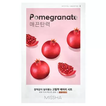 Missha, Airy Fit Beauty Sheet Mask, Pomegranate, 1 sheet, 19g