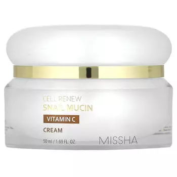 Missha, Cell Renew Snail Mucin, крем с витамином С, 50 мл (1,69 жидких унций)