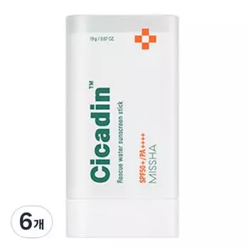 Missha Cicadin Rescue Water Sun Stick SPF50+ PA++++, 19g, 6 pieces