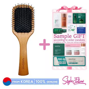 [MISSHA] Деревянная щетка для волос на подушке (Средняя) 1pc + Sample Gifts