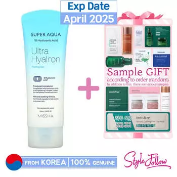 [MISSHA] Гель-пилинг Super Aqua Ultra Hyalron 100 мл 1pc + Sample Gifts