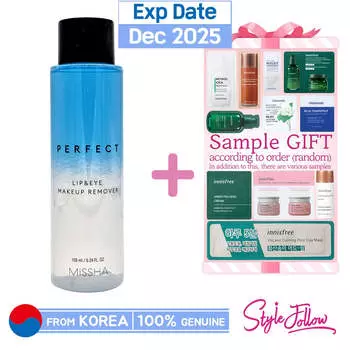 [MISSHA] Идеальное средство для снятия макияжа с губ и глаз, 155 мл 1pc + Sample Gifts