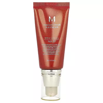Missha, M Perfect Cover BB Cream, SPF 42 PA++, нет. 27 Медово-бежевый, 50 мл (1,7 жидких унций)