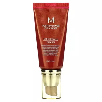 Missha, M Perfect Cover BB Cream, SPF 42 PA+++, Нет. 25 Теплый бежевый, 50 мл (1,7 унции)