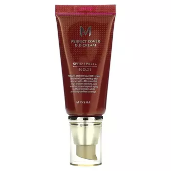 Missha, M Perfect Cover BB Cream, SPF 42 PA+++, Нет. 21 Светло-бежевый, 50 мл (1,7 унции)