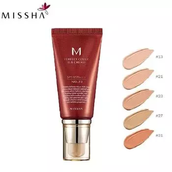 MISSHA M Perfect Cover BB крем 50мл, многофункциональный, высокая степень покрытия, SPF 42 PA+++ №13, 21,23,27 No.23 Natural Beige