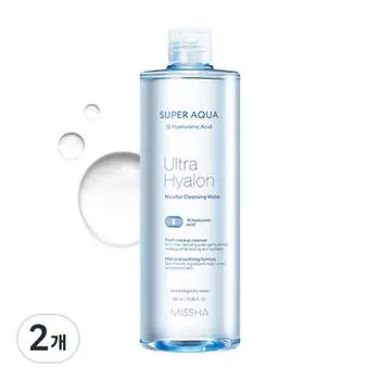 MISSHA Очищающая мицеллярная вода Super Aqua Ultra Hyalon, 500 мл, 2 шт.