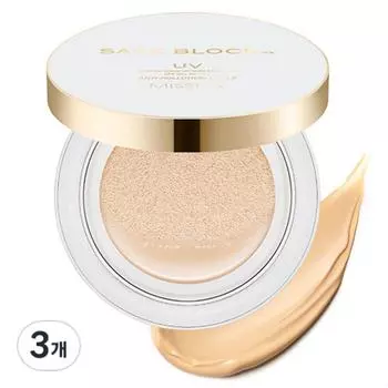 Missha Safe Block RX Cover Tone-up Sun Cushion SPF50+ PA++++, 14 г, 3 шт.
