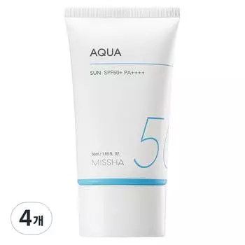 MISSHA Солнцезащитный крем All Around Safe Block Aqua SPF50+ PA++++, 4 шт., 50 мл