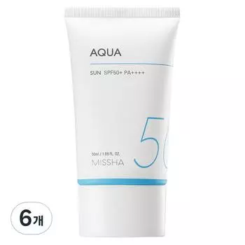 MISSHA Солнцезащитный крем All Around Safe Block Aqua SPF50+ PA++++, 6 шт., 50 мл