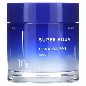 Missha, Super Aqua, ультрагиалоновый крем, 2,36 жидких унций (70 мл)