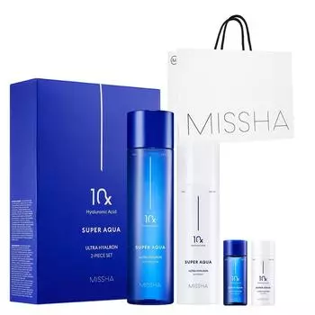 Missha Super Aqua Ultra Hyalon Basic Cosmetics 2-piece set, 1 set
