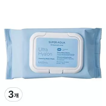 MISSHA Салфетки для умывания Super Aqua Ultra Hyalon Cleansing Water Cap, 30 шт., 3 шт.