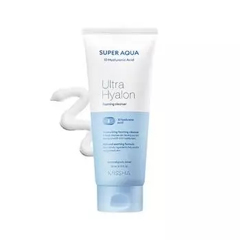 Missha Super Aqua Ultra Hyalon Очищающая пенка, 200мл, 1 Известная корейская косметика, популярные продукты