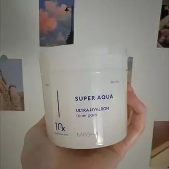 MISSHA Super Aqua Ultra Hyalron Toner Pads 90pads, Увлажнение, Kbeauty, Корейская косметика, образец