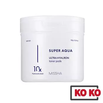 [MISSHA] Тонер-подушечки Super Aqua Ultra Hyalron, 180 г (90 листов) 90 sheet