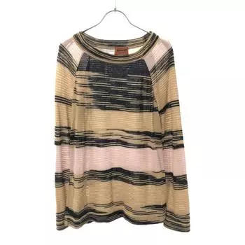 Missoni Made in Italy Wool Blend Border Pattern Long sleeve sweater knit Women Used