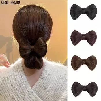 MISSQUEEN, 1 шт., заколки для волос с бантом, синтетические булочки для волос, шиньоны для вечеринки, зажим для укладки волос, декоративные заколки для волос, аксессуары для женщин 12cm