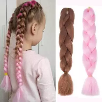 Missqueen 24-дюймовые плетеные наращивание волос Джамбо крючком Косы Синтетическая прическа Чистая блондинка Розовый Зеленый A1