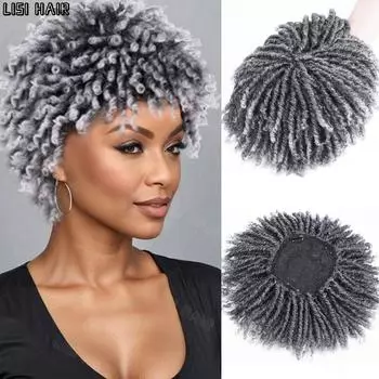 MISSQUEEN Дреды Парики с зажимами из синтетических локонов Плетеные волосы Половинные парики Короткие дреды Парик из волос Афро парики для женщин и мужчин 20cm