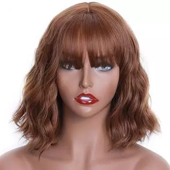 MISSQUEEN Короткие волнистые синтетические волосы 8 цветов в наличии парик для женщин термостойкие повседневные полные накладные волосы 10-12-30