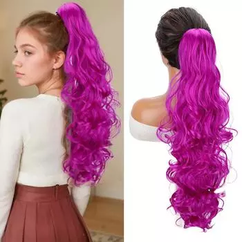 MISSQUEEN синтетические длинные волнистые накладные волосы на завязках для хвостиков накладные волосы для женщин повседневное использование 65cm