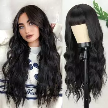 MISSQUEEN синтетические длинные волнистые парики с наращиванием челки натуральный светлый блондин парик из высокотемпературного волокна для женщин косплей 65cm