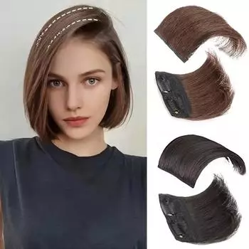 MISSQUEEN Синтетические прямые клипсы для наращивания волос, истончение волос, темно-коричневые невидимые накладные волосы, добавляющие объем волосам для женщин, ежедневное использование 10cm