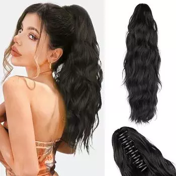 MISSQUEEN Синтетические вьющиеся волнистые коготь клипсы в конских хвостах накладные для женщин ежедневные шиньоны конский хвост 45cm