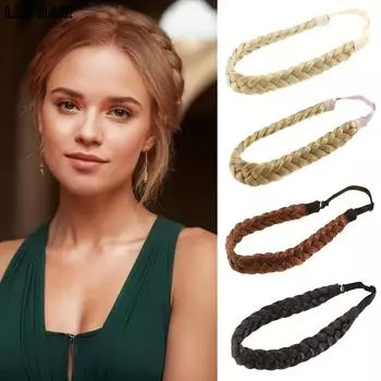 MISSQUEEN синтетический 1 шт. эластичная плетеная лента для наращивания волос классический широкий пушистый парик с косами для женщин 22cm