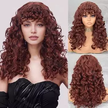 MISSQUEEN синтетический глубокий парик с наращиванием челки, натуральный парик, термостойкие длинные вьющиеся парики для женщин, одежда для косплея 60 cm