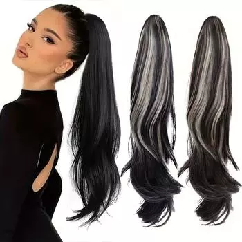 MISSQUEEN синтетический хвост с когтями, длинный волнистый хвост, наращивание, модные аксессуары для волос для женщин 50cm