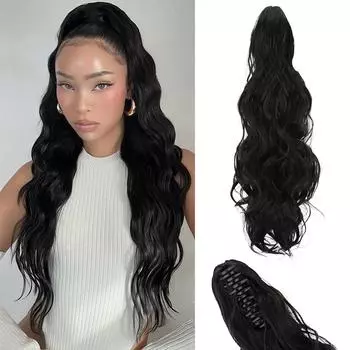 MISSQUEEN Синтетический коготь шнурок конский хвост парик-наращивание конский хвост длинный волнистый конский хвост высокотемпературное волокно для женщин косплей вечеринка одежда 50cm